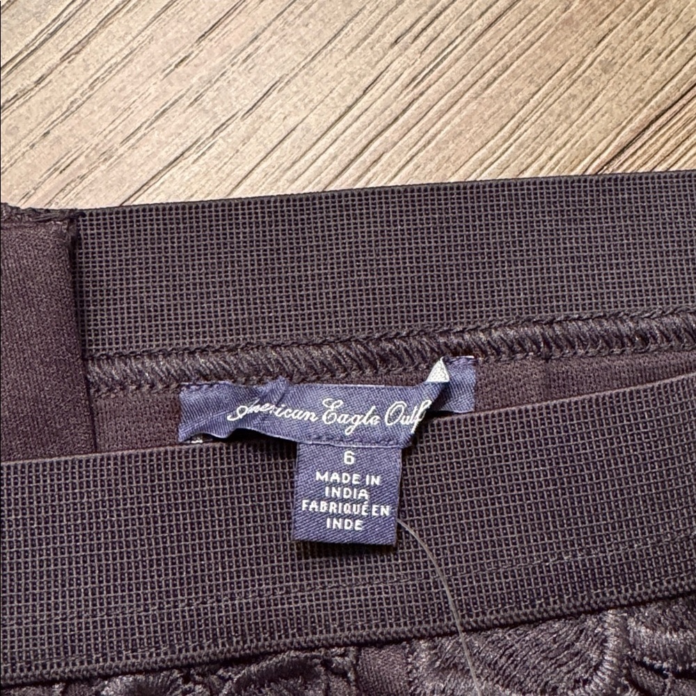 American Eagle Outfitters Black Crotchet Floral Overlay Mini Skirt - Picture 6 of 7